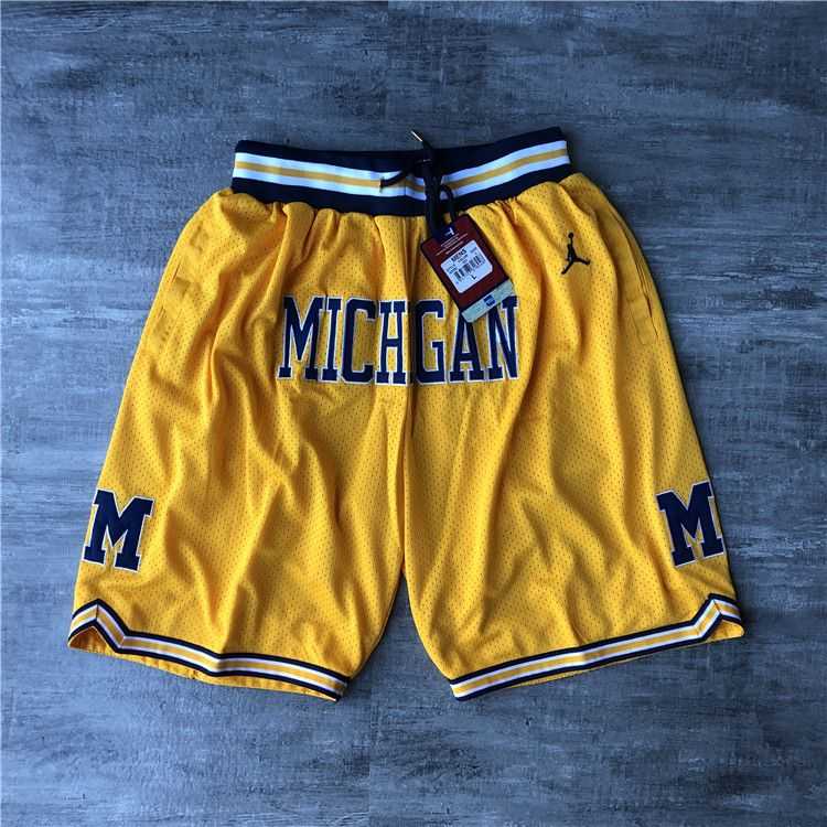 Men 2021 Michigan Yellow Shorts